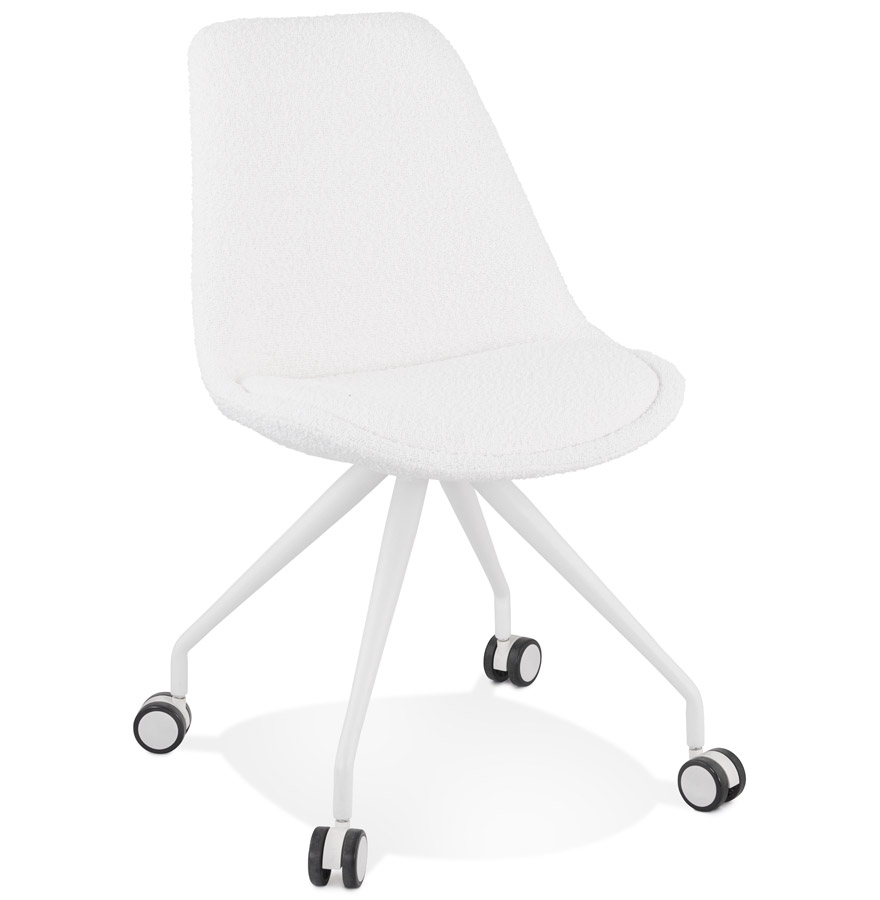 Silla de oficina 'STEF' tela en bucle blanco | Metal blanco | 60x60x92 cm