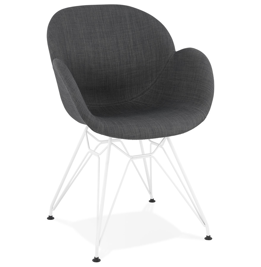 Alterego Sillón ATOL Color de la montura Blanco Asiento Gris oscuro