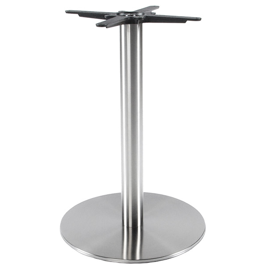 Pata de mesa PLATO 75 | Acero cepillado gris | Altura 75 cm