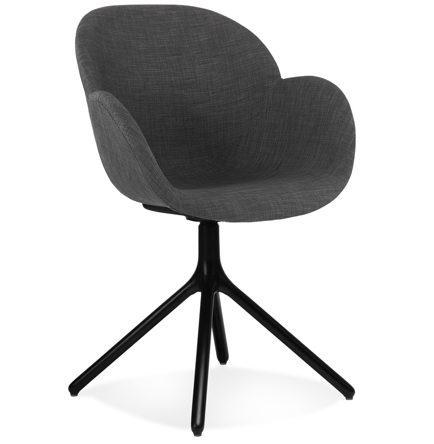 Alterego Sillón LIBRA Color Montura Negro Asiento Gris Oscuro