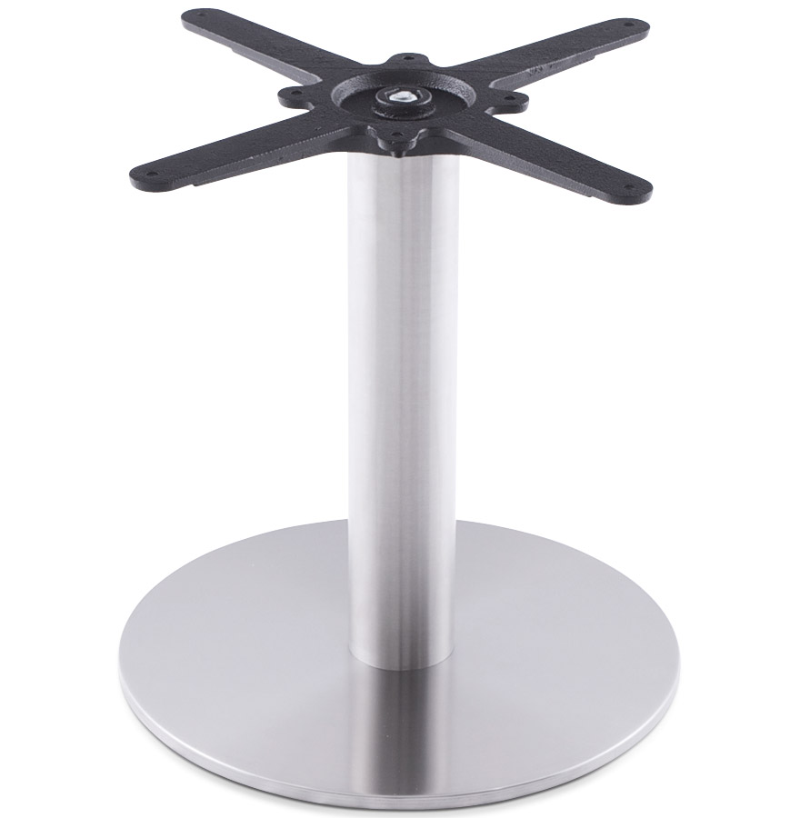 Pata de mesa PLATO 45 | Acero cepillado gris | 44 x 40 x 40 cm