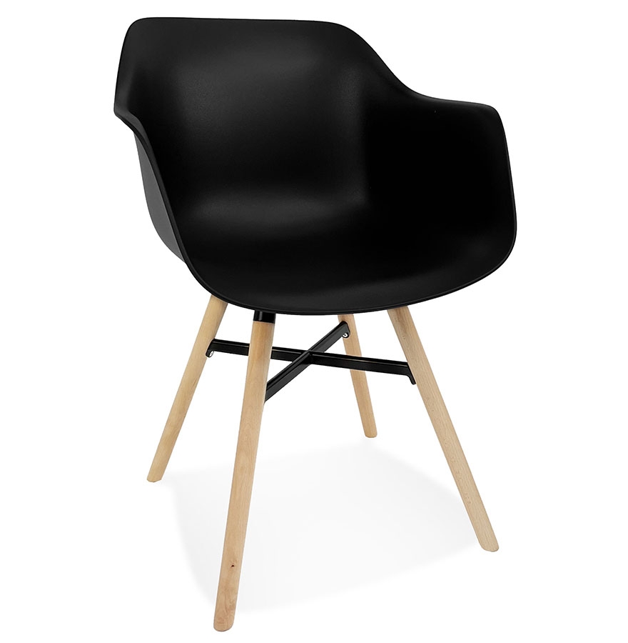 Alterego Sillón MELIS Color Montura Natural Asiento Negro