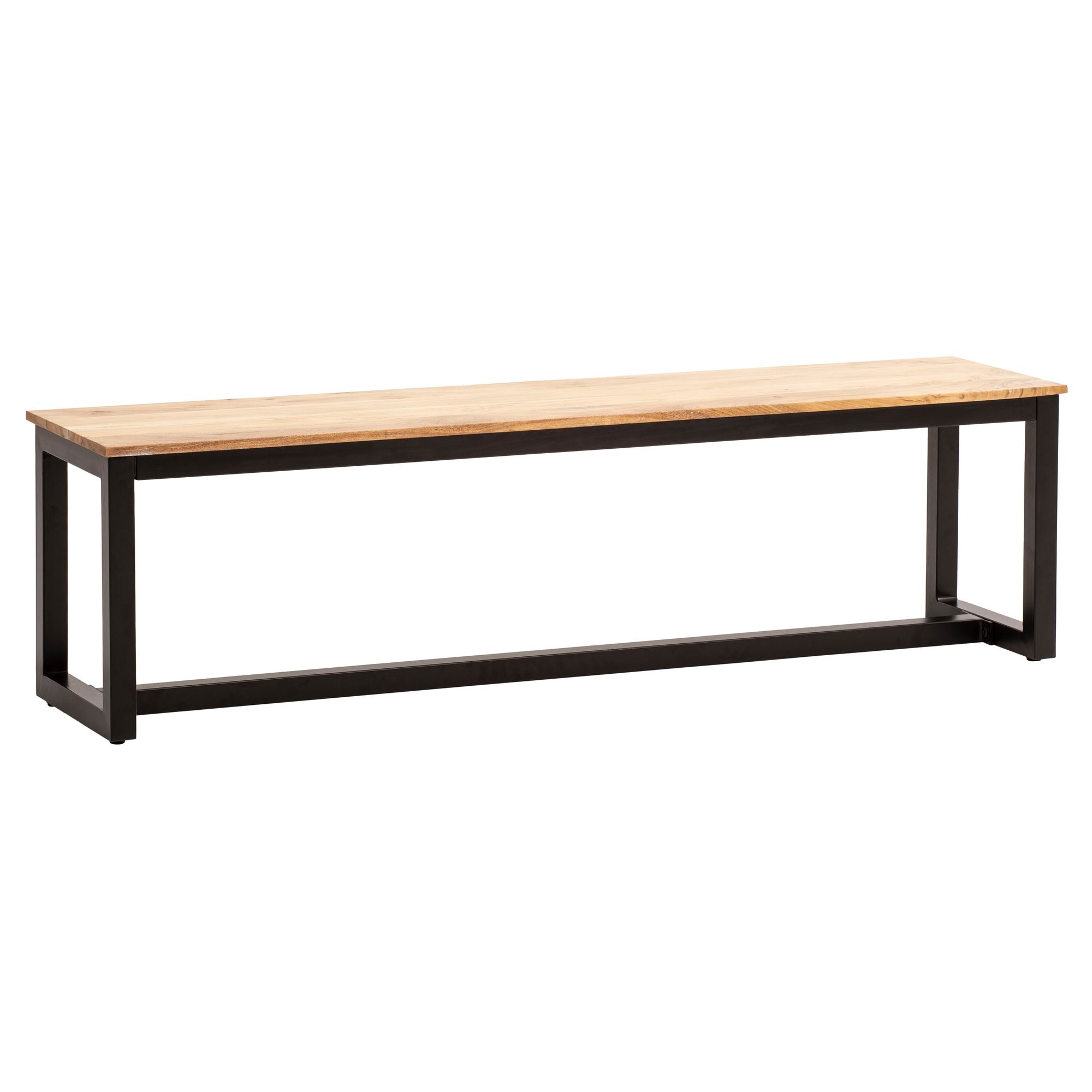 Banco de comedor 120x40x45 cm Madera maciza de acacia | Color marrón claro | Estilo loft industrial con patas de metal