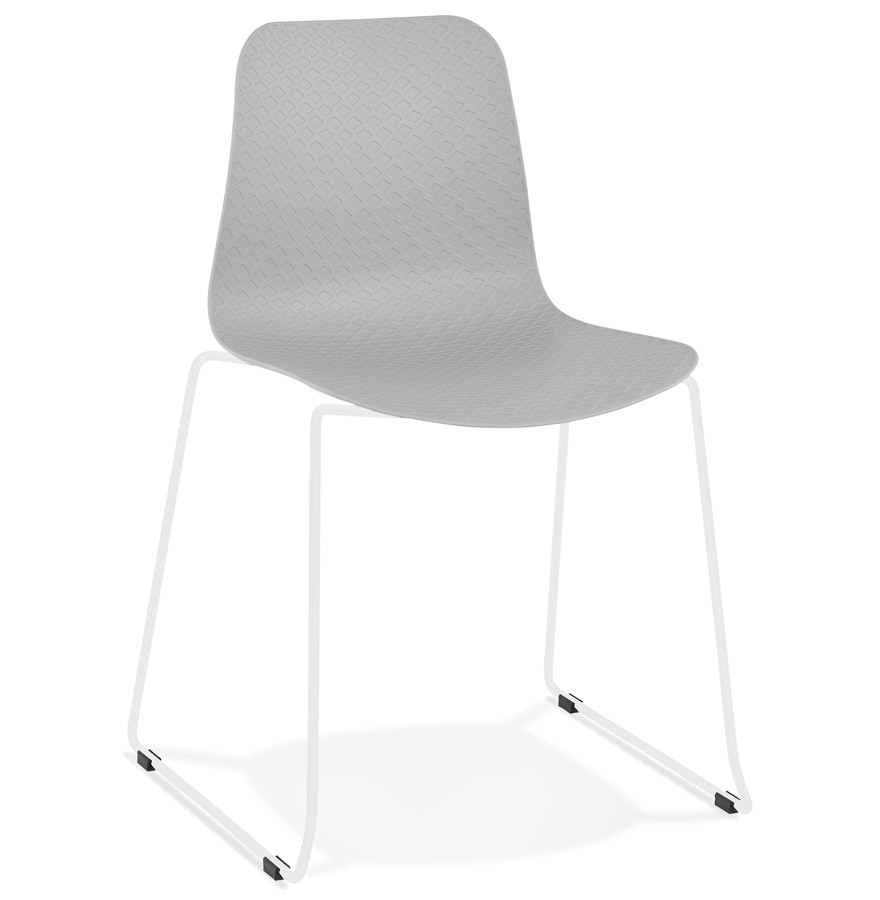 Silla moderna 'EXPO' gris con patas de metal blanco