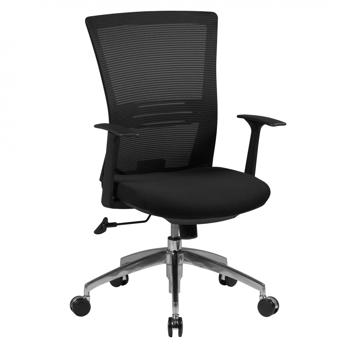 Silla de oficina con respaldo de malla negra | Diseño ergonómico | Altura 97-107 cm, Ancho 63 cm