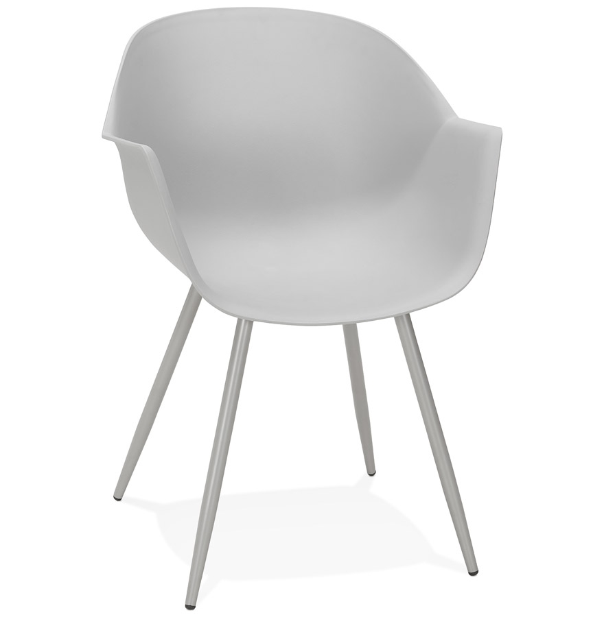 Silla con reposabrazos KELLY | Gris | 60x60x85 cm