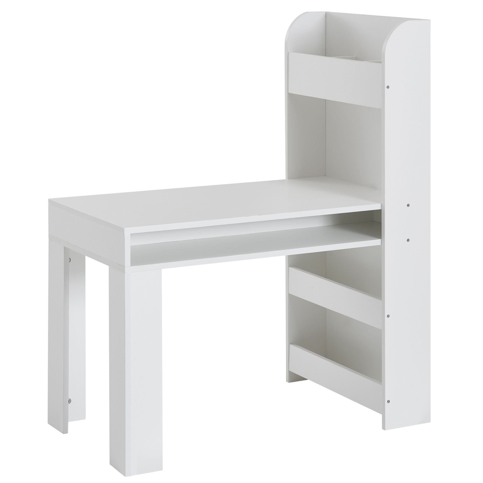 Escritorio infantil blanco de tablero melamínico | 90x50x110 cm | Escritorio moderno con almacenamiento