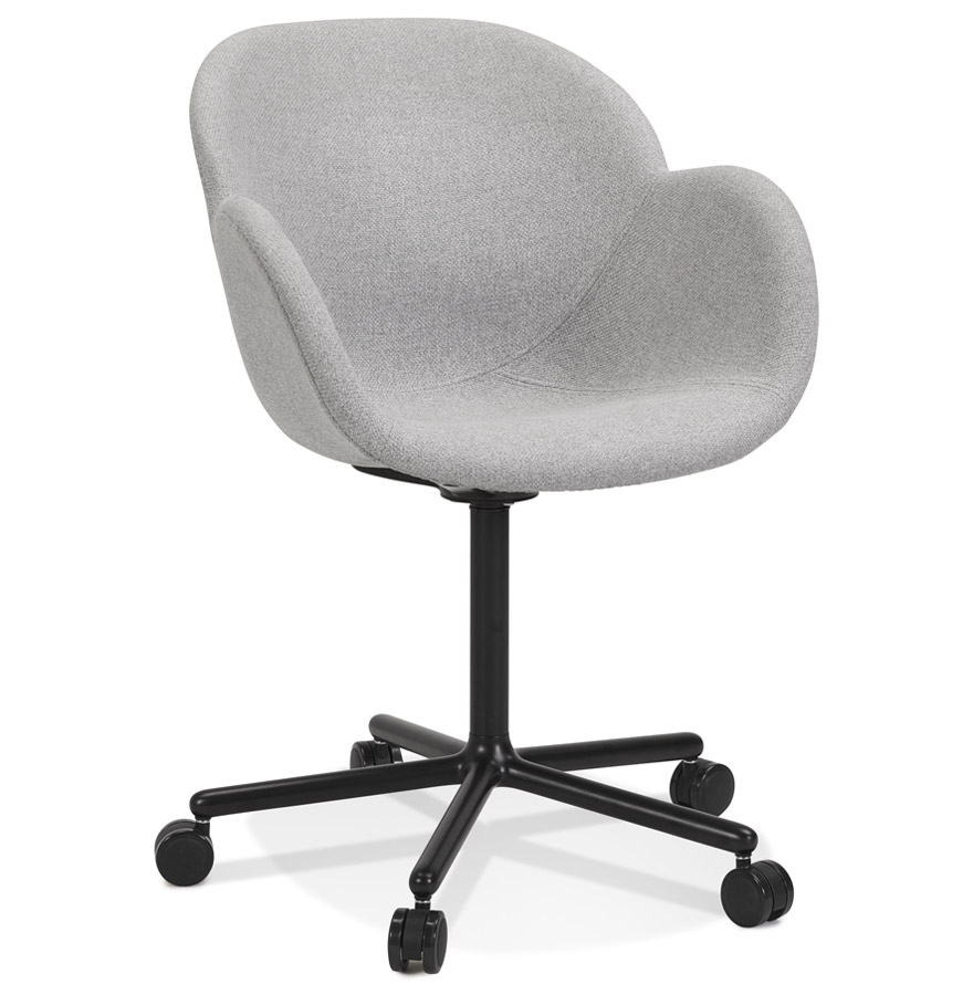 Silla de oficina con reposabrazos | Gris claro | 59x59x85 cm
