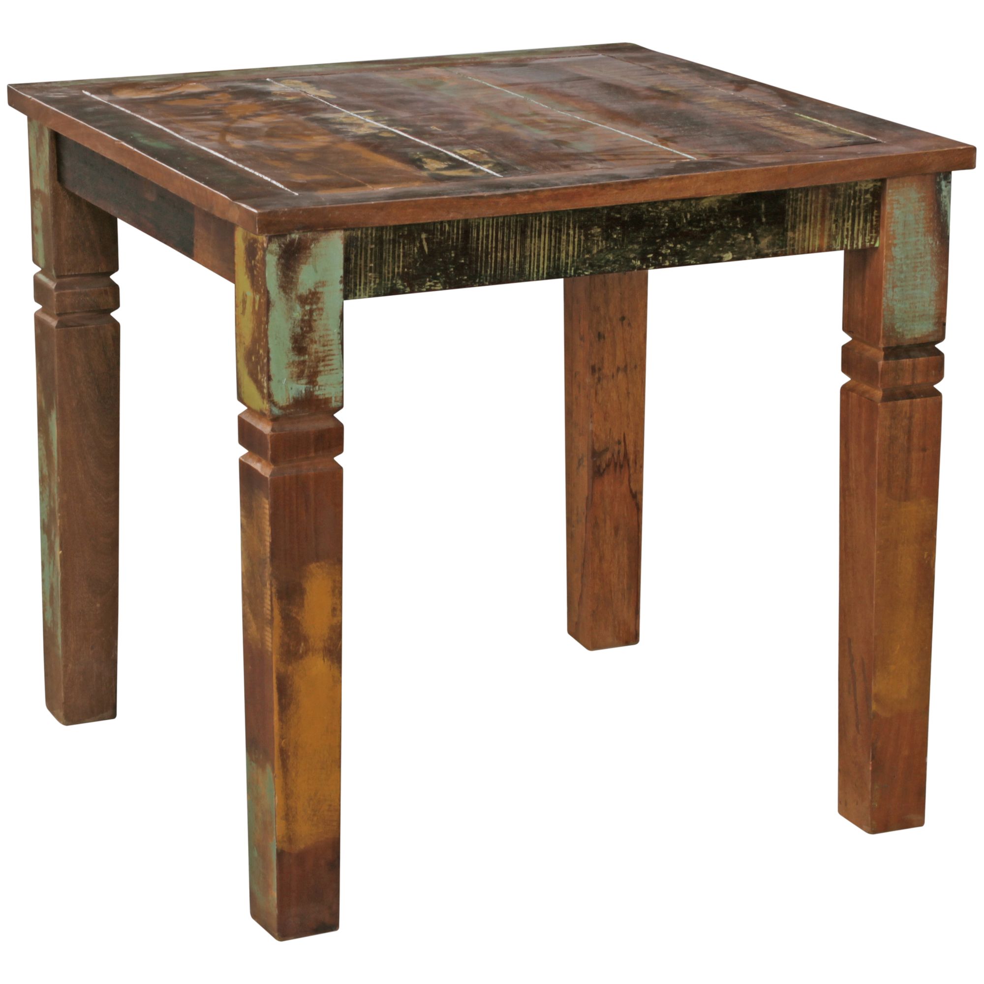 Mesa comedor Kalkutta madera maciza reciclada | Marrón con tonos suaves | 80 x 80 x 76 cm